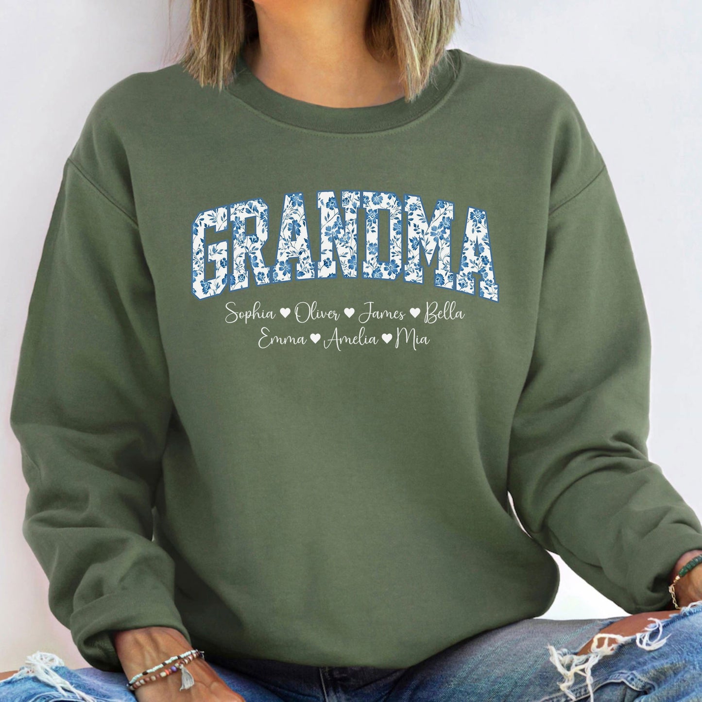 Personalisierter Oma Sweatshirt mit Enkel-Namen – Geschenk für Oma