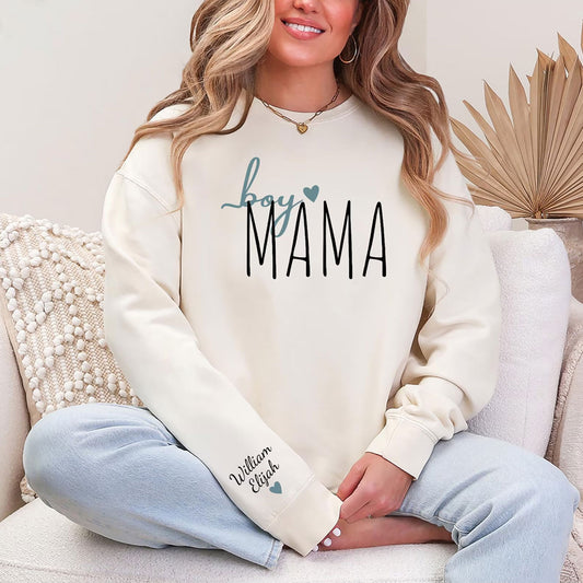 Personalisierter Boy Mama Sweatshirt mit Kindernamen