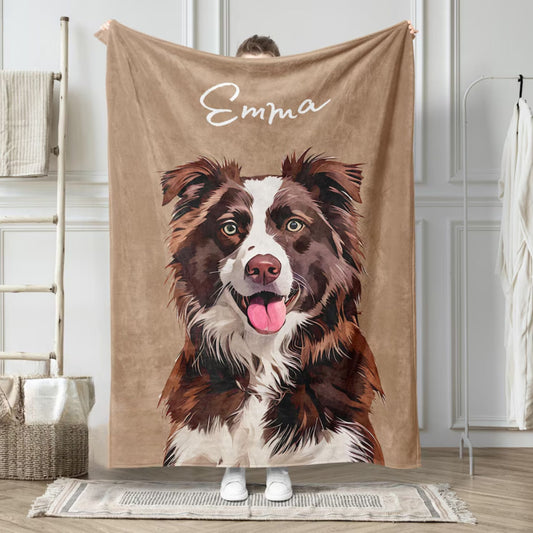 Personalisierte Haustier-Decke mit Foto und Namen – Geschenk für Tierliebhaber