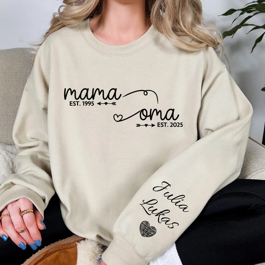 Personalisierte Mama Oma Est. Jahr Sweatshirt und Hoodie, Muttertagsgeschenk