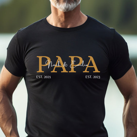 Personalisiertes Papa T-Shirt mit Name – Vatertagsgeschenk