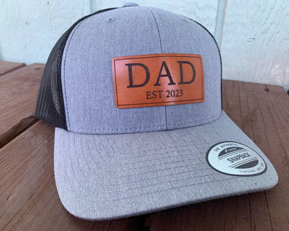 Personalisierte Vater Mütze für jedes Jahr - Echtes Leder - Geschenk für den Vater