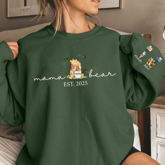 Personalisierter Mama-Bär Hoodie und Sweatshirt mit Namen, Geschenk zum Muttertag