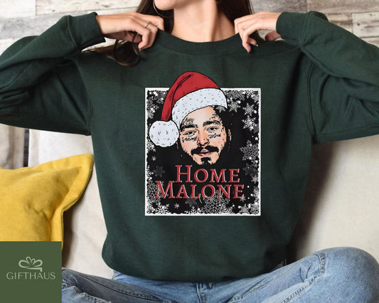 Home Malone Sweatshirt - Lustiger Weihnachtspullover