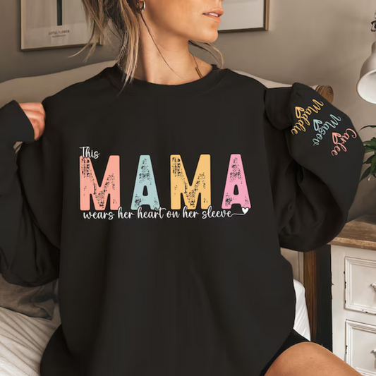 Blumenherz-Momente Sweatshirt  Personalisiertes Geschenk zum Muttertag