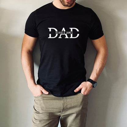 Individuelles Papa-Shirt mit Kindernamen, Vatertagsgeschenk – Besonderes Geschenk für Papa