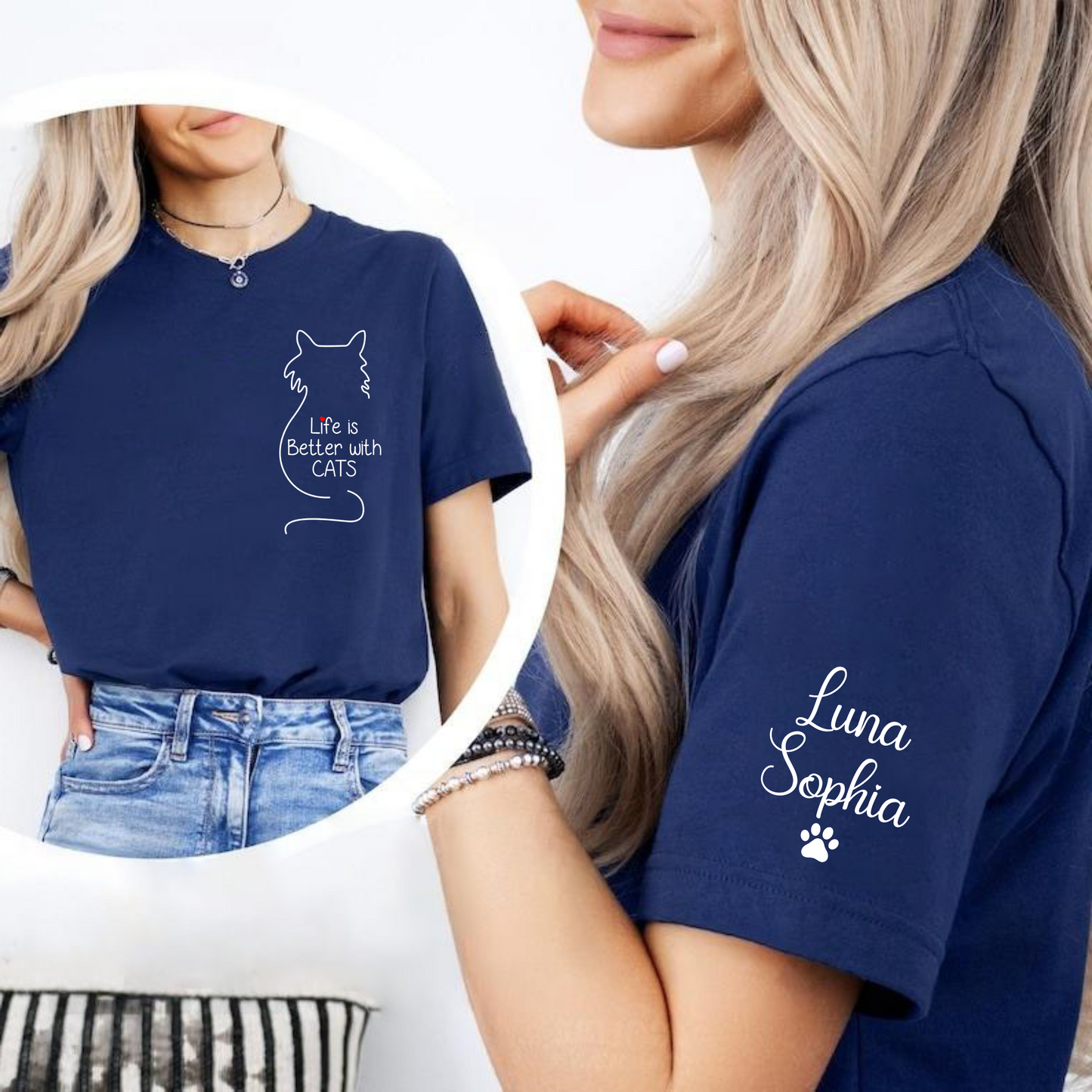 Life is Better with Cats - Personalizable Gift for Cat Lovers