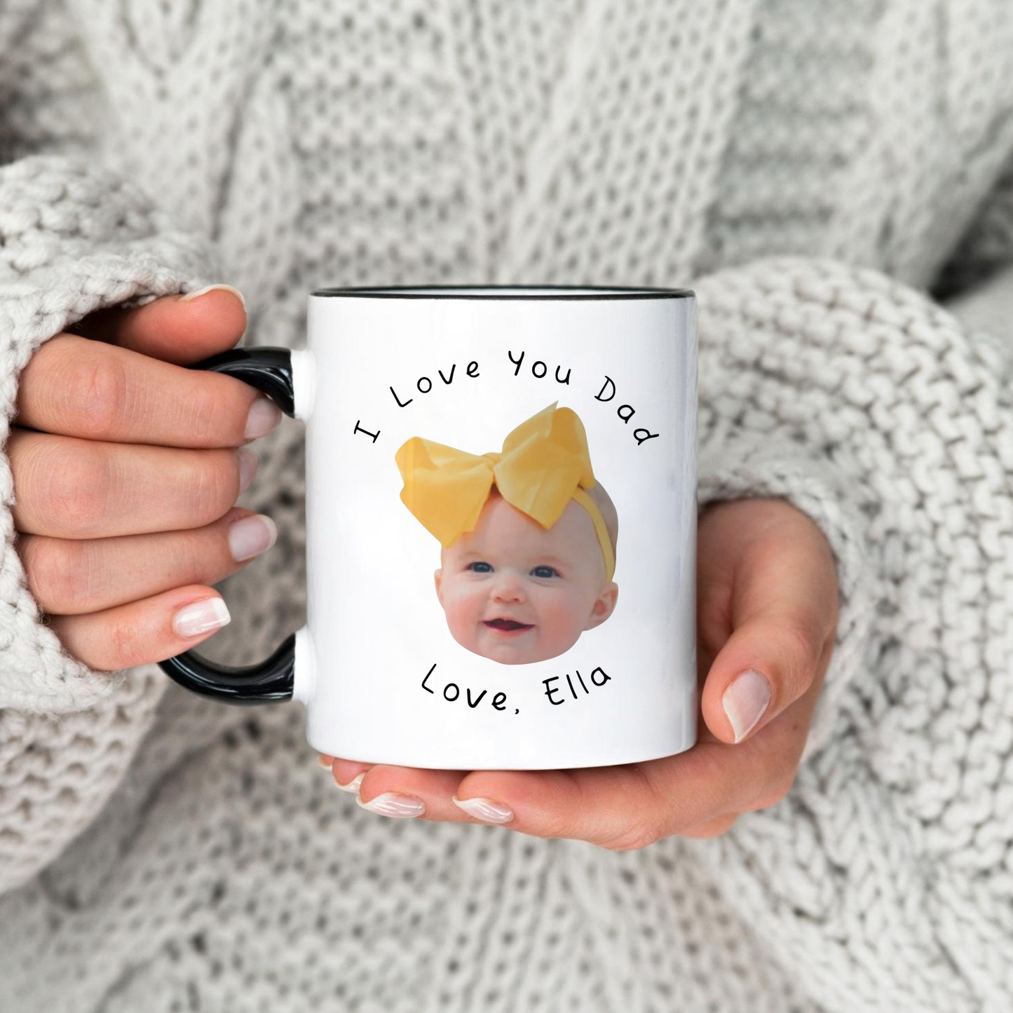 Personalisierte Babyfoto Tasse - Geschenk für Vatertag und Muttertag