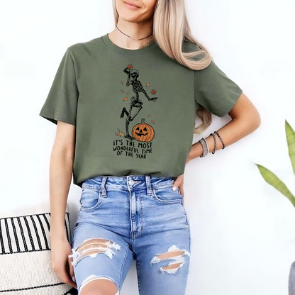 Retro-Halloween T-Shirt mit tanzendem Skelett - Geschenk für Vintage-Liebhaber