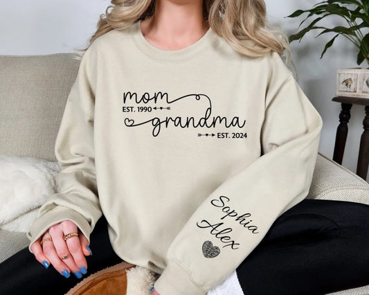 Personalisiertes Mama-Oma-Sweatshirt mit Gründungsjahr – Geschenk für Oma