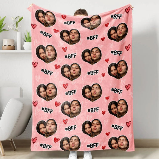 Personalisiertes Besties-Foto-Decke, Geschenk für beste Freundinnen