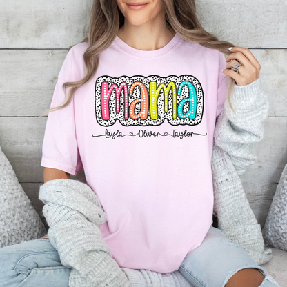 Personalisierte Mama Dalmatiner Design - Muttertags Geschenk mit Kindernamen