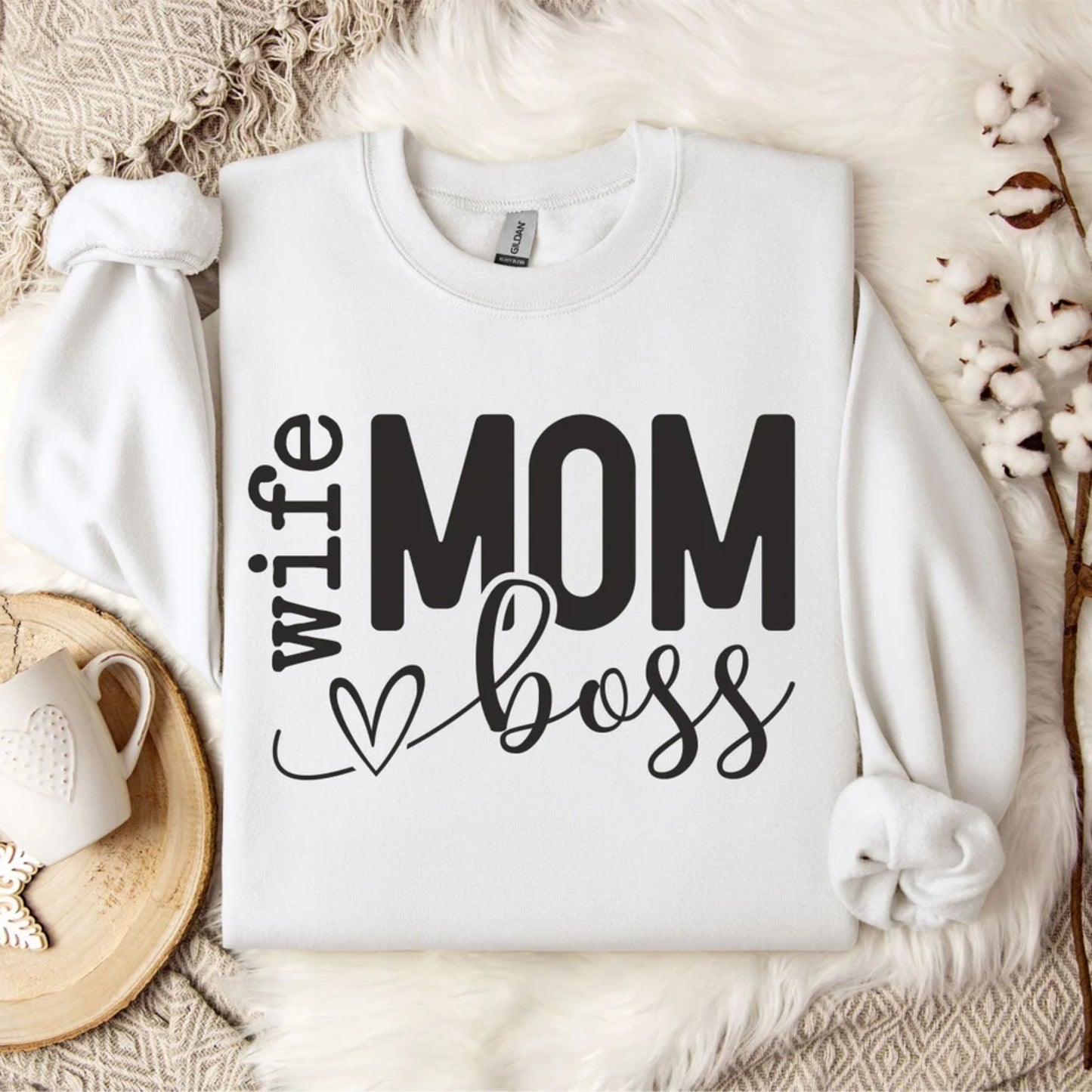 Mom Wife Boss Sweatshirt and Shirts, Mother's Day Gift