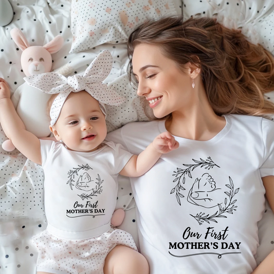 Erster Muttertag Duo-Shirt Set - Geschenk für Mutter und Baby