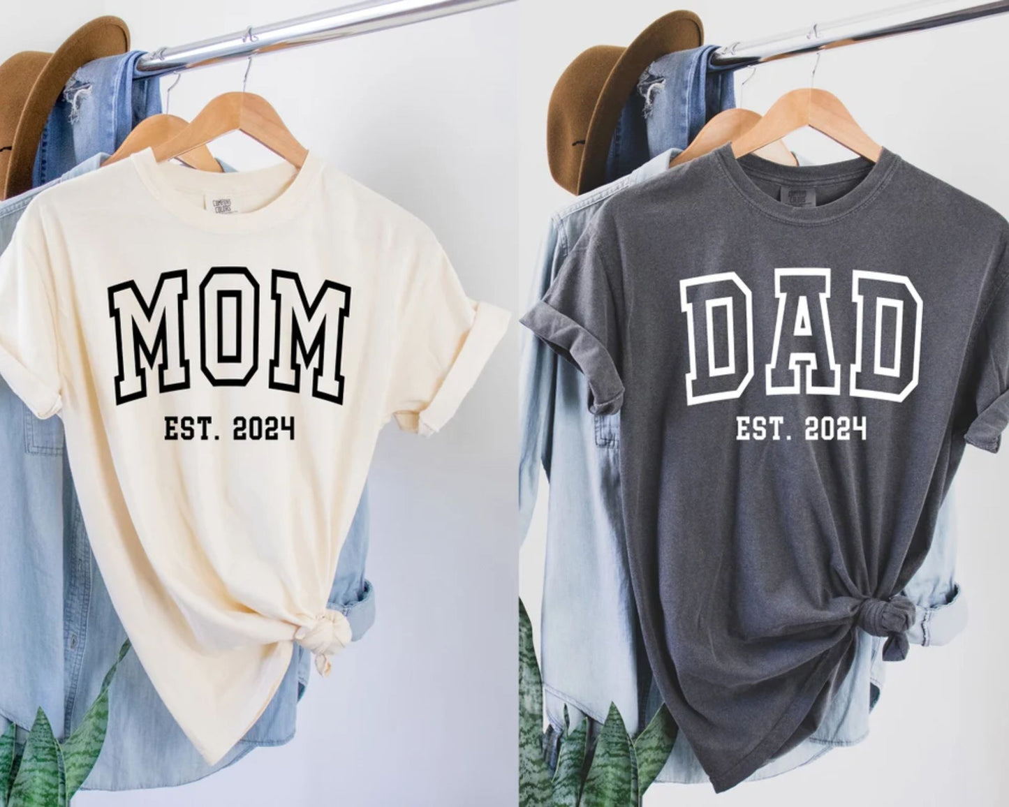 Mama und Papa Sweatshirt und Shirt, Geschenk für Mama und Papa