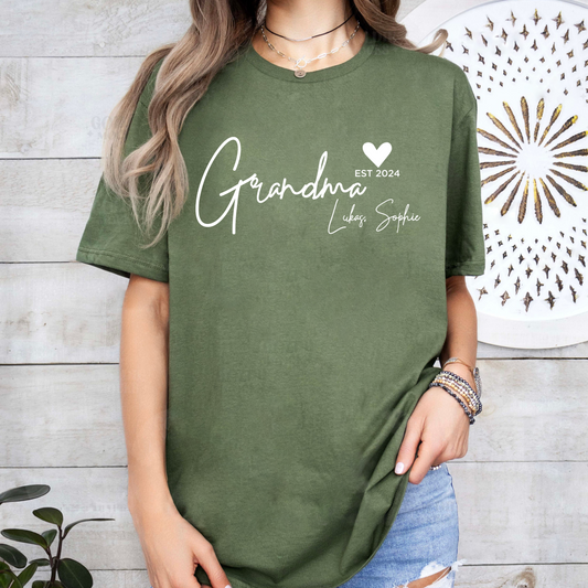 Personalisierbares Oma-Shirt – Dein Name, Dein Jahr, Dein Stolz
