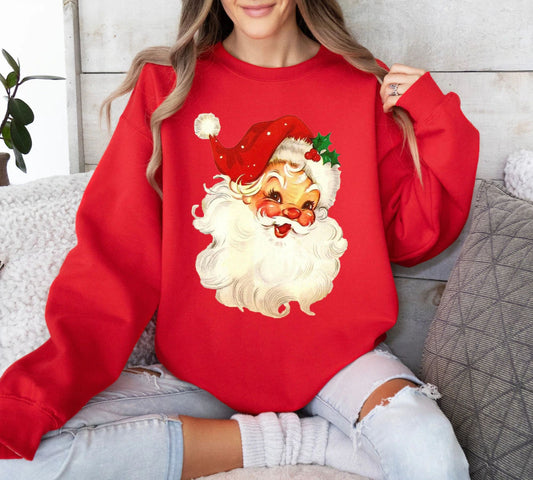 Retro Santa Claus Pullover - Vintage Santa Christmas Sweatshirt