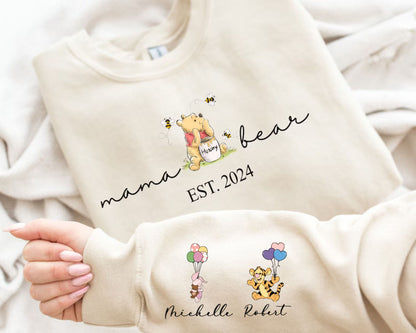 Personalisierter Mama-Bär Hoodie und Sweatshirt – Weihnachtsgeschenk für Mama