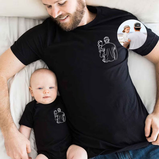 Individuelles Foto Shirt für Papa und Baby - Passendes Outfit für Papa und Baby