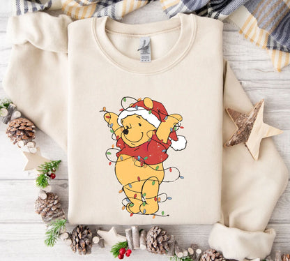 Winnie Puuh Weihnachtlichter Sweatshirt - Weihnachtsgeschenk für Damen