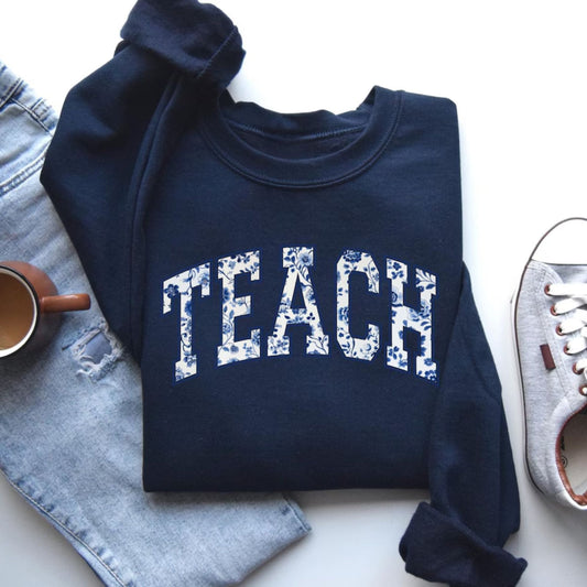 Florales Lehrerinnen-Sweatshirt, Geschenk zur Wertschätzung für die Lehrerin