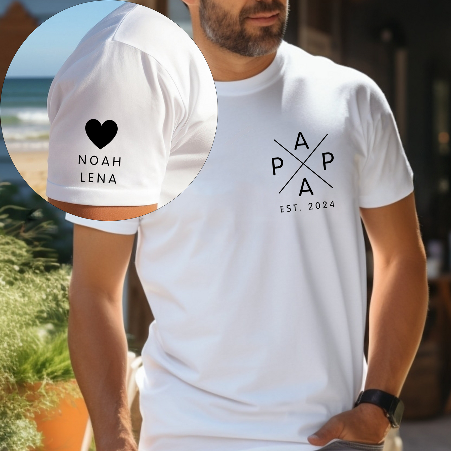 Persönliche Meilensteine & Namen Highlight Shirt - Für Papa