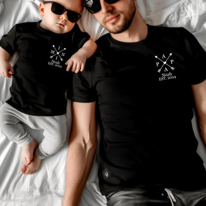 Papa und ich Outfit - Passendes personalisiertes Papa Shirt und Baby-Body