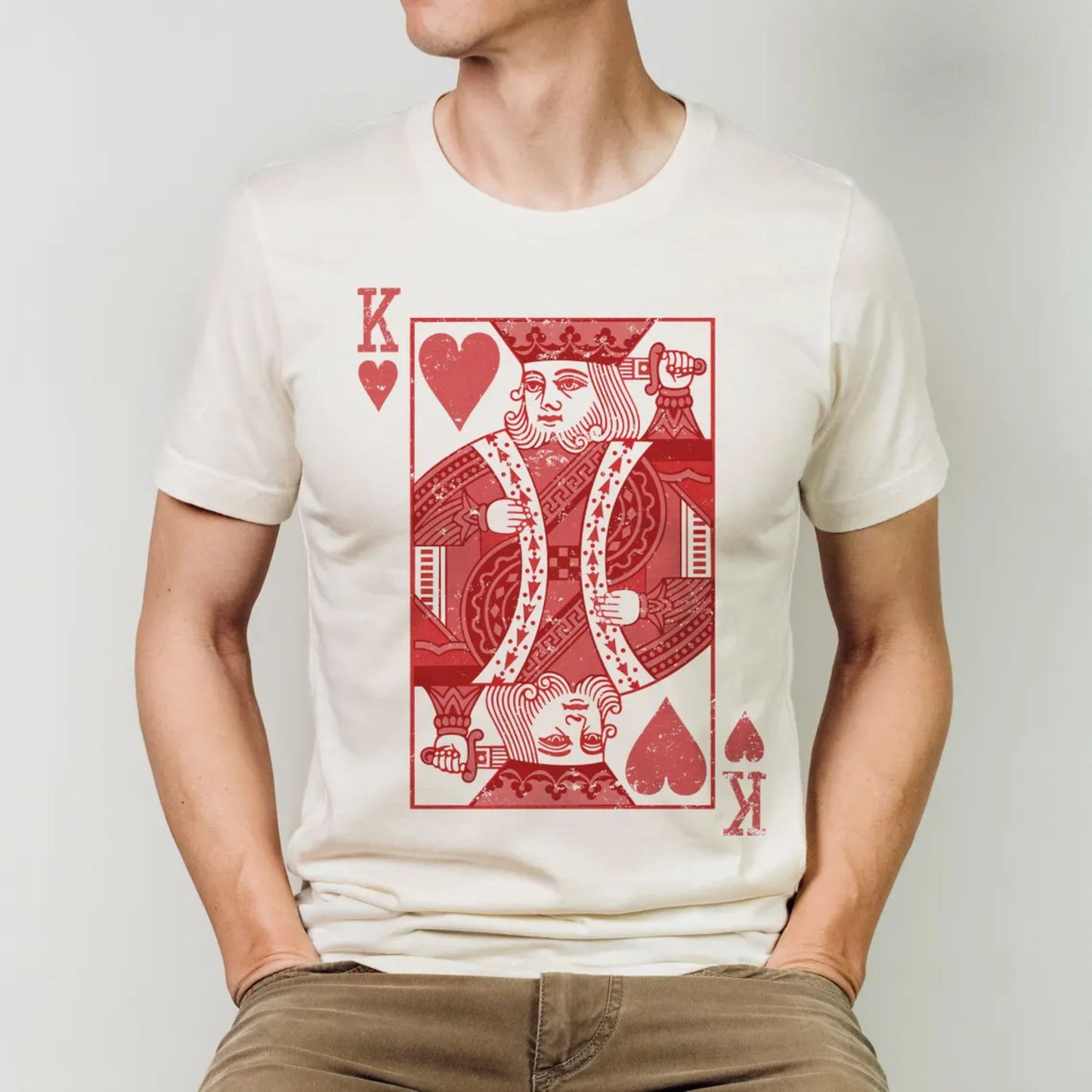 König der Herzen Valentinstags-Shirt Geschenk für Ihn, Valentinstag Paar-Shirt