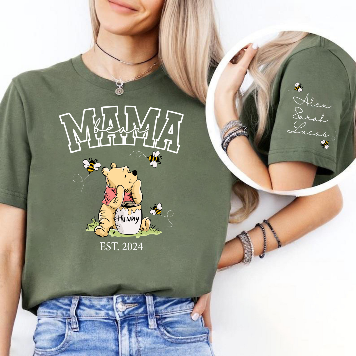 Custom Mama Bear Sweatshirt  Personalized Winnie the Pooh Gift