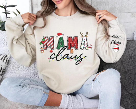 Personalisierter Mama Claus Pullover und Hoodie, Weihnachtsgeschenk für Mama