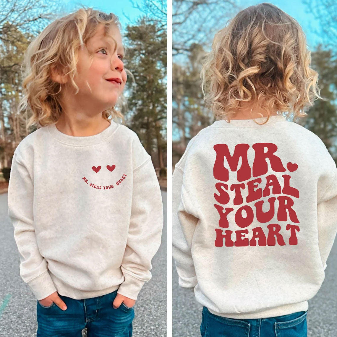 Mr. Steal Your Heart, Jungen-Sweatshirt – Valentinstag Geschenk für Boys