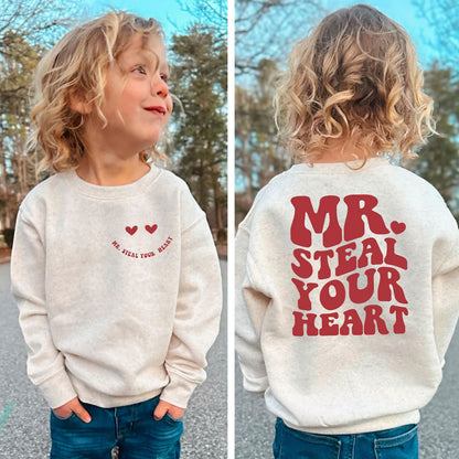 Mr. Steal Your Heart, Jungen-Sweatshirt – Valentinstag Geschenk für Boys