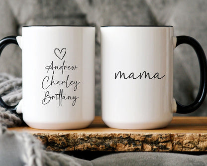 Personalisierte Mama-Tasse, Mama-Tasse mit Kindernamen, Muttertagsgeschenk
