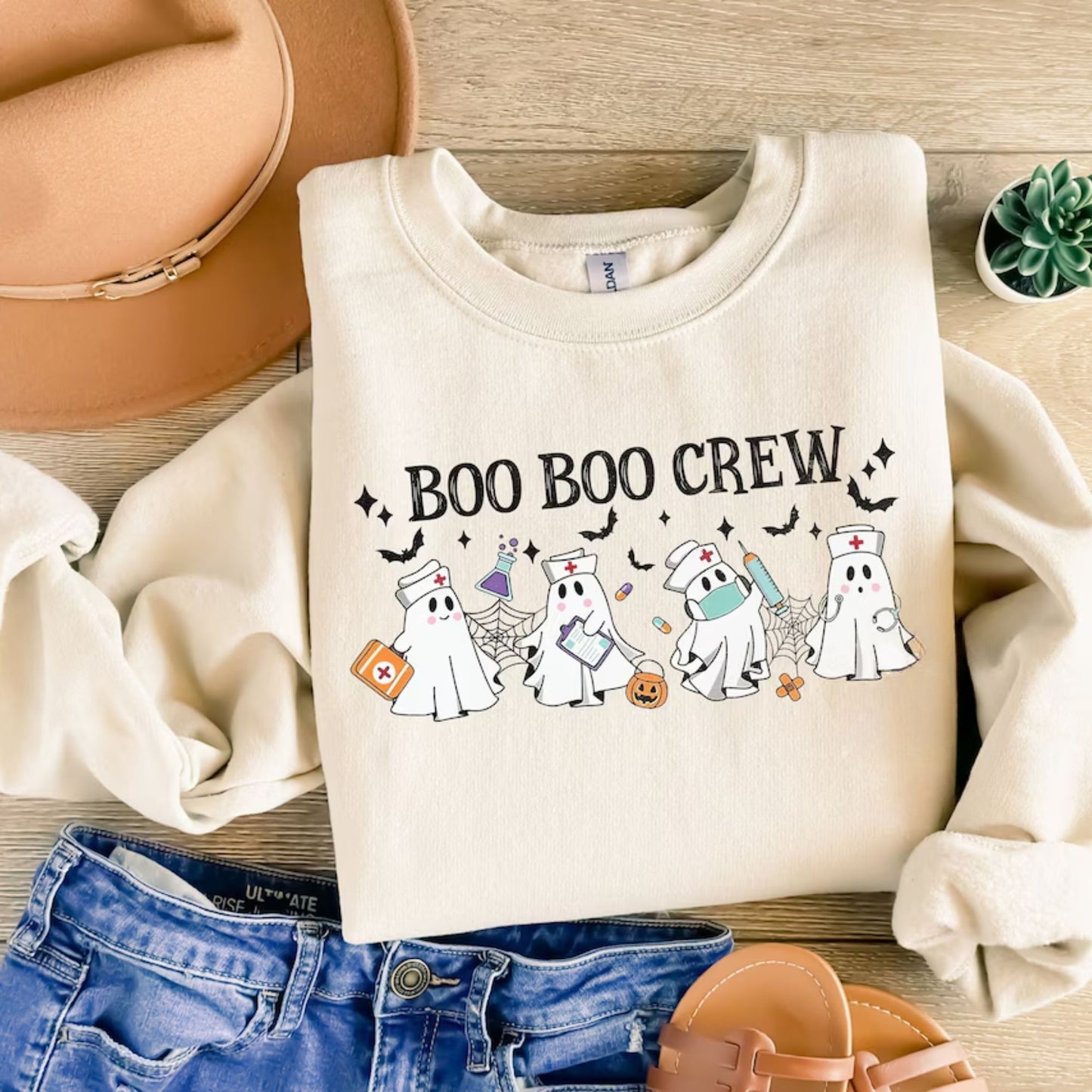 Boo Boo Crew Shirt - Geschenk für Krankenschwester, Lustiges Halloween Krankenschwester Shirt