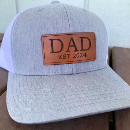 Personalisierte Vater Mütze für jedes Jahr - Echtes Leder - Geschenk für den Vater