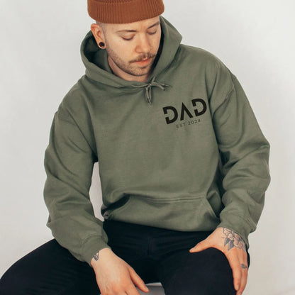 Personalisiertes Papa-Sweatshirt, Papa Est. 2024 Hoodie - Geschenk für Papa