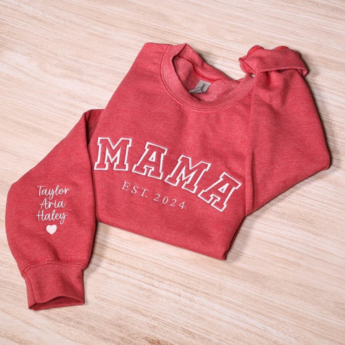 Individuell besticktes Mama Sweatshirt mit Namen, Personalisierter Mama Hoodie