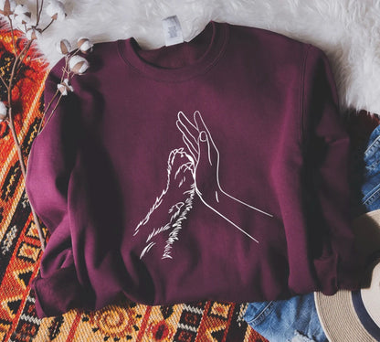 Menschliche Hand und Pfote Shirt - Geschenke für Tierliebhaber