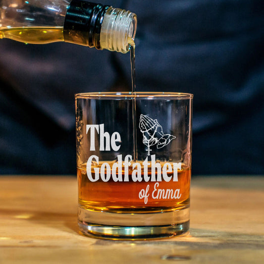 Personalisierte "The Godfather" Whiskeyglas, Besonderes Geschenk für Paten, Geschenk für Vater