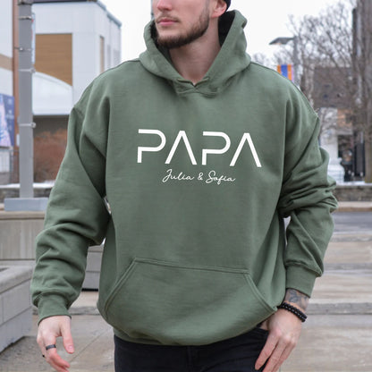 Personalisiertes Papa-Hoodie mit den Namen der Kinder - Geschenk für Papa