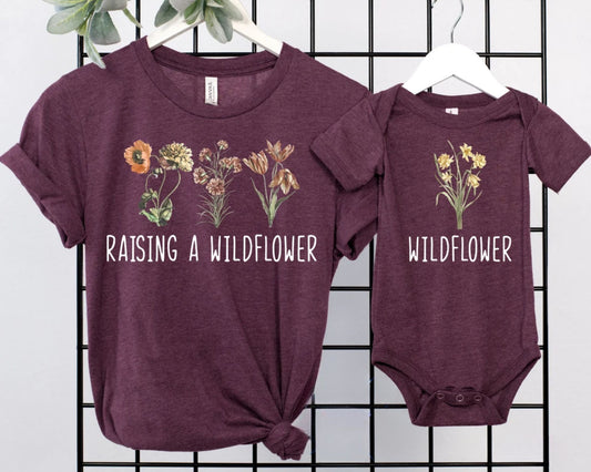 Mama und Ich Outfit - Wildblume erziehen und Wildblumen Shirt