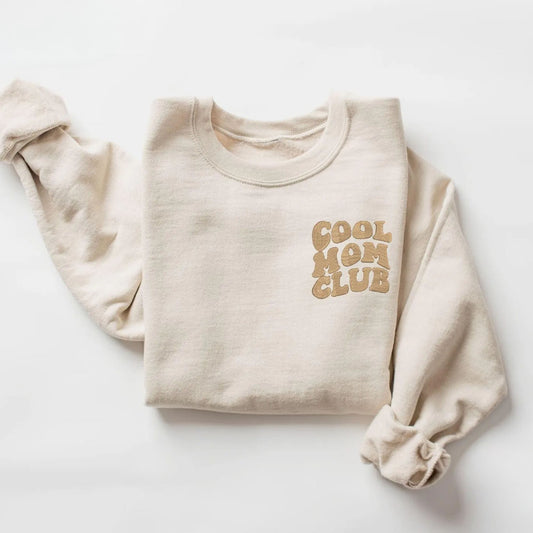 Bestickter 'Cool Mom Club' Sweatshirt, Geschenk für Mama