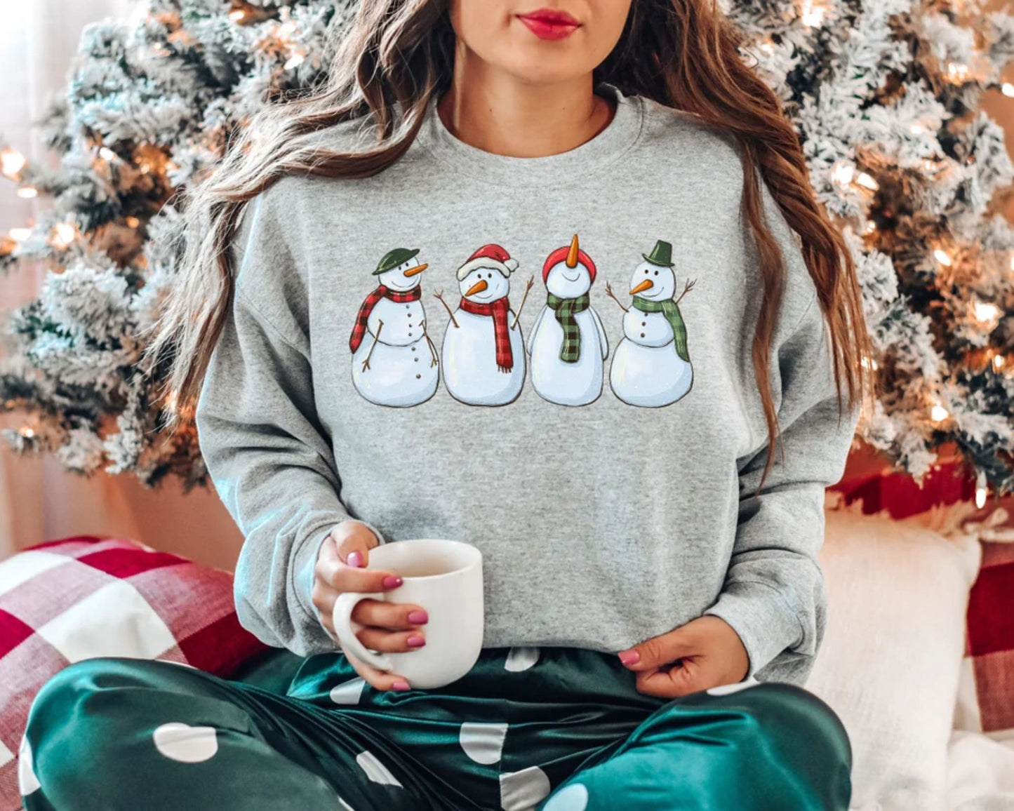 Schneemann-Sweatshirt - Weihnachtsshirts für Damen