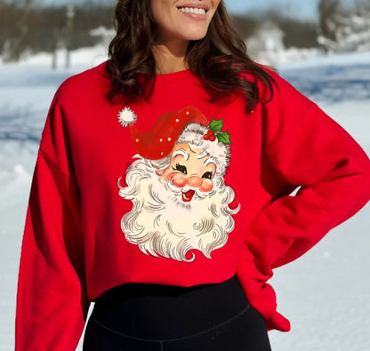 Retro Santa Sweatshirt - Weihnachtssweatshirt für Damen