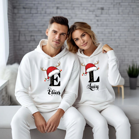 Familien-Weihnachts-Sweatshirt mit Namen, Personalisiertes Weihnachts-Familien-Hoodie