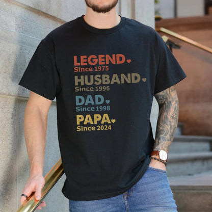 Legendärer Ehemann Papa Opa T-Shirt, Personalisiertes Papa-Opa-Hoodie