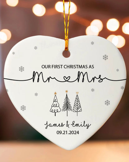 Unser erstes Weihnachten als Herr und Frau Ornament - Erstes Weihnachtsornament als verheiratetes Paar 2024