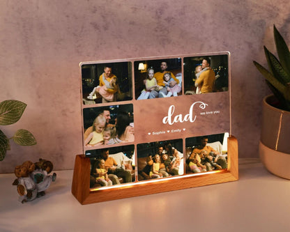 Personalisierte Fotocollage, Foto-Geschenk für Papa, Individueller Rahmen & Foto