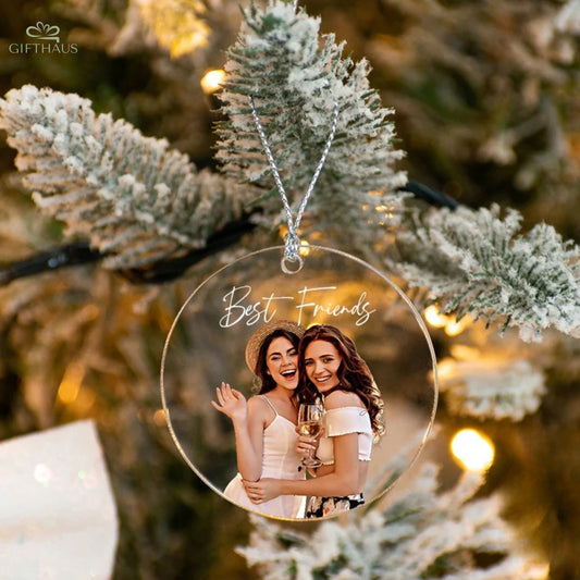 Personalisierter Foto-Ornament für Freunde - Weihnachtsgeschenk für beste Freundinnen