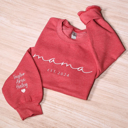 Individuell besticktes Mama Sweatshirt mit Kindernamen